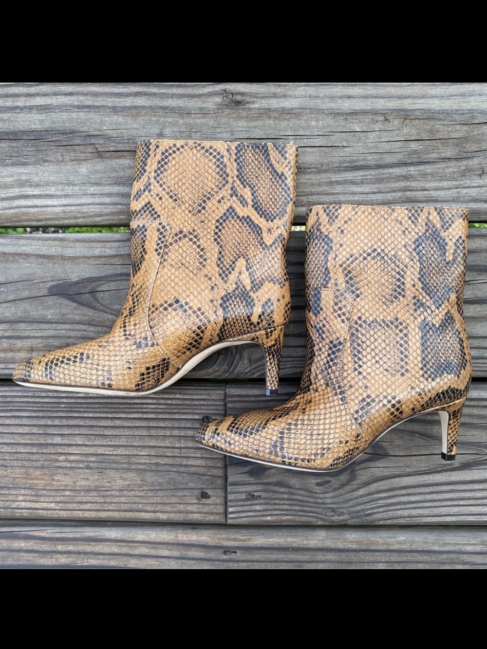 Paris Texas Snake Embossed Ankle Boots